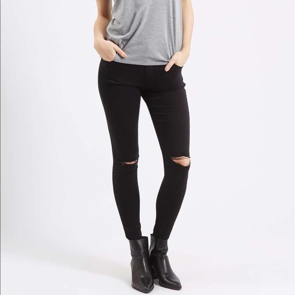 Topshop Moto Leigh Ripped Skinny Jeans - Picture 1 of 7